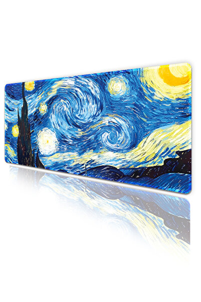 iyi fikirler Van Gogh Starry Night Gaming Keyboard Mouse Pad Desk Mat 70X30Cm