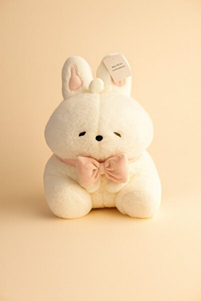 Midi Cute Stuffed Bunny, 40 cm, with Pink Bow