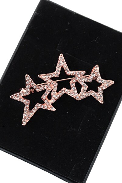 KEEBA Dilek kılavuzu üç Yıldızın ışıltılı yolu rose gold broş taşlı yıldızlı ...