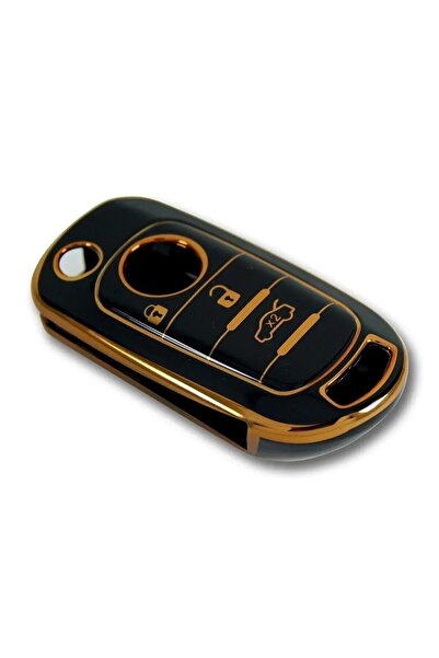 AutoHan Keys غطاء مفتاح إيجيا أسود ذهبي 3 أزرار نانو
