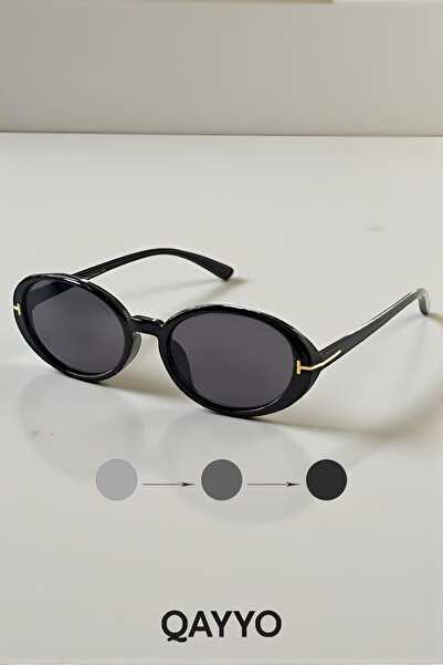 QAYYO Accessories Ovelle Women's Black Frame Oval Sunglasses with Accessory D...