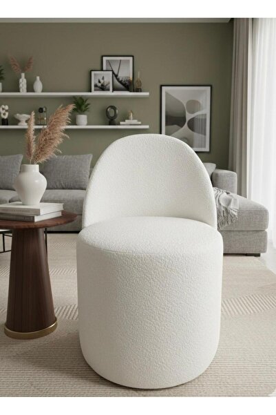 Breda Home Concept Lotus Silindir Sırtlı Dekoratif Modern Puf