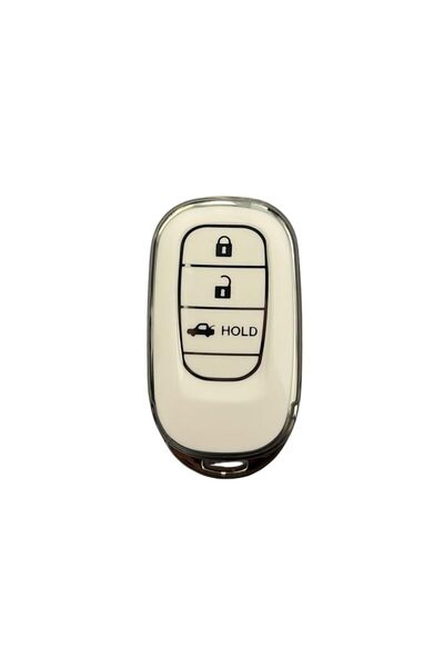 AutoHan Keys غطاء مفتاح هوندا FE1 سيفيك CRV HRV باللون الأبيض والفضي نانو