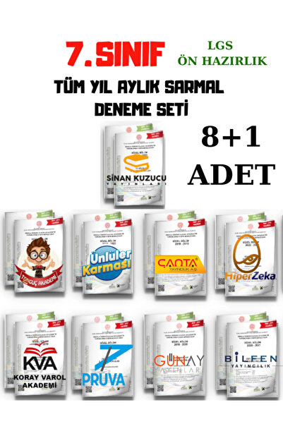 Fenomen Yayıncılık 7. Sınıf LGS Ön Hazırlık Deneme Seti 8+1 Adet Tüm Yıl Aylı...