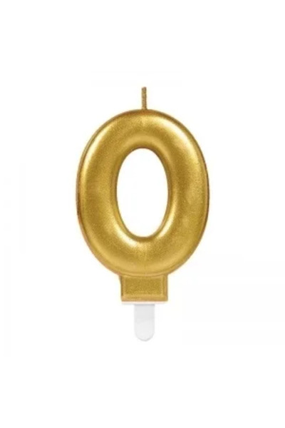 magicool 0 Number Candle Gold Color