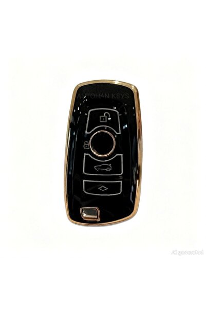 AutoHan Keys غطاء مفتاح AutoHan لسيارات BMW الفئة 1 و3 و5 وX5 باللون الأسود و...