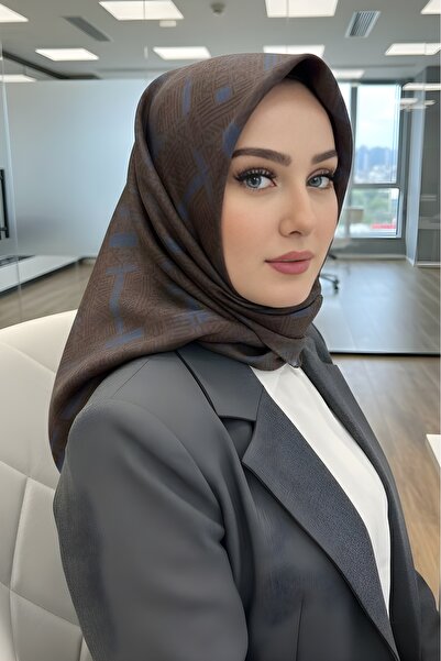 İmajButik Eșarfă din bumbac digital moale, albastru afumat