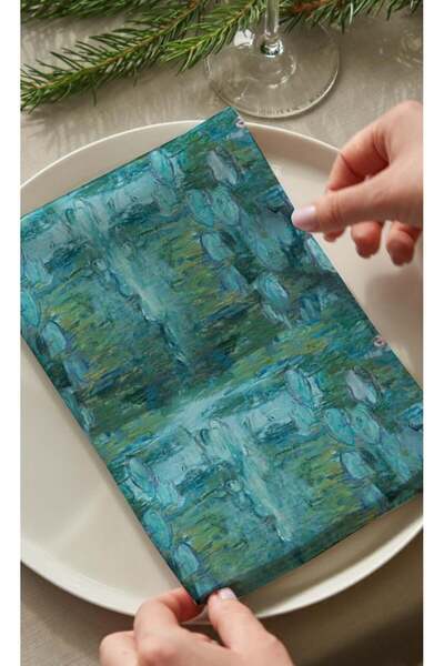 Markaev Nilüfer Bahçesi Pamuklu 4'lü Peçete Takımı