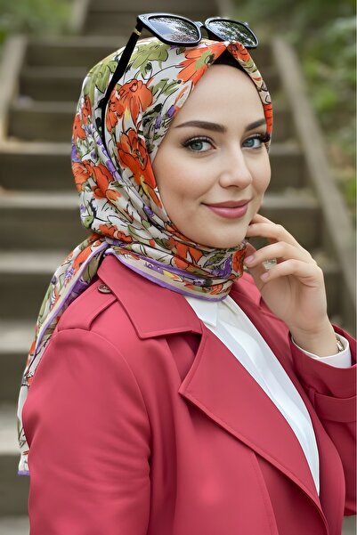 İmajButik Pomegranate Flower Soft Digital Cotton Scarf