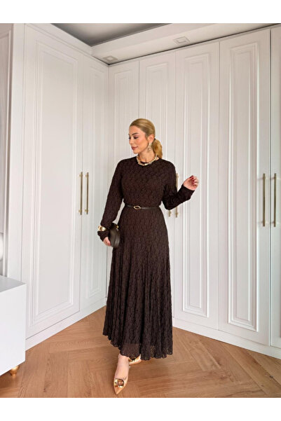 GK فستان بحزام من قماش الدانتيل