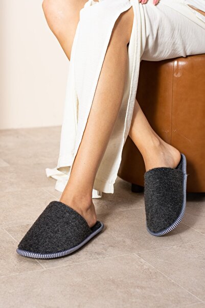 SEZ AYAKKABI Silent Non-Slip Felt Sole Unisex Home and Guest Slippers