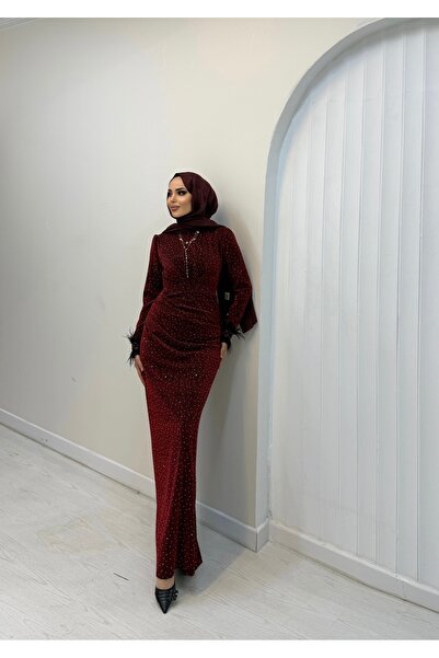 ENKA BUTİK Tulem Benekli Parıltılı Tesettür Abiye