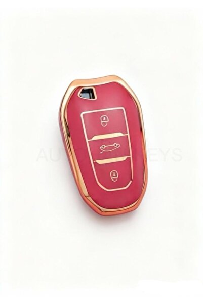 AutoHan Keys غطاء مفتاح بيجو 308 3008 ريفتر باللون الأحمر الذهبي