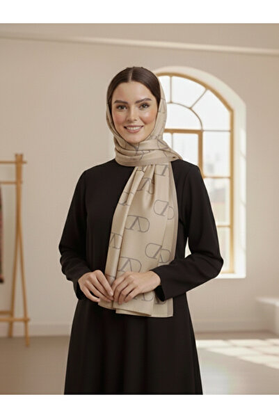 La Fien Kadın Siyah V Desenli Çift Taraflı Şal - Jakarlı Yumuşak Dokulu