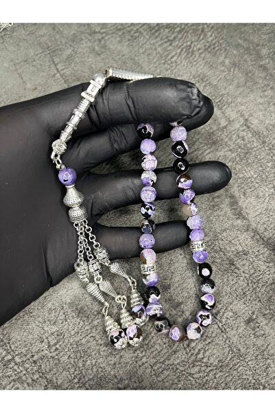 Mos Tespih سبحة من حجر السوداليت الطبيعي عالي الجودة