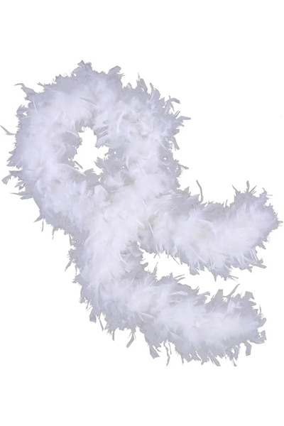 magicool White Color Fluffy Thick Otrich Boa Feather 6 cm Width 180-200 cm Le...
