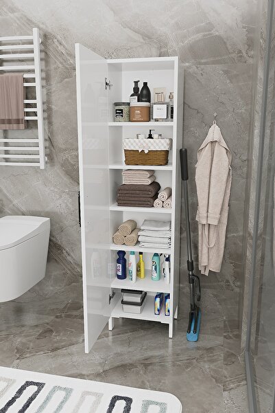 DEKORFİM DF08105B Tek Kapaklı Çok Amaçlı Dolap, Raflı Kiler ve Mutfak Düzenle...