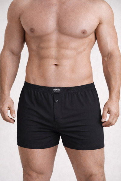 Berrak Belger Erkek Büyük Beden Likrali Boxer 3 Lü Set %100 Pamuk Penye Rahat...