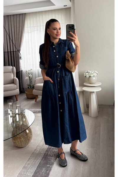 Miasista Ön Cep Detay Kot Elbise