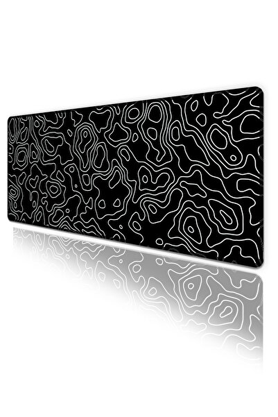 iyi fikirler Black and White Patterned Gaming Keyboard Mouse Pad Desk Mat 70X...