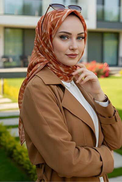 İmajButik Kiremit Soft Digital Cotton Scarf