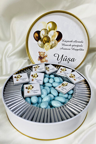 RetroLazer Bebek Çikolatası , 80 adet Madlen Çikolata ve Draje Çikolata Metal...