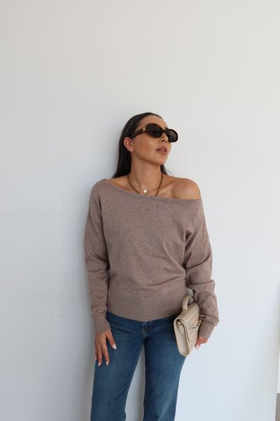 Özge Özgenç Boat Neck Basic Knitwear
