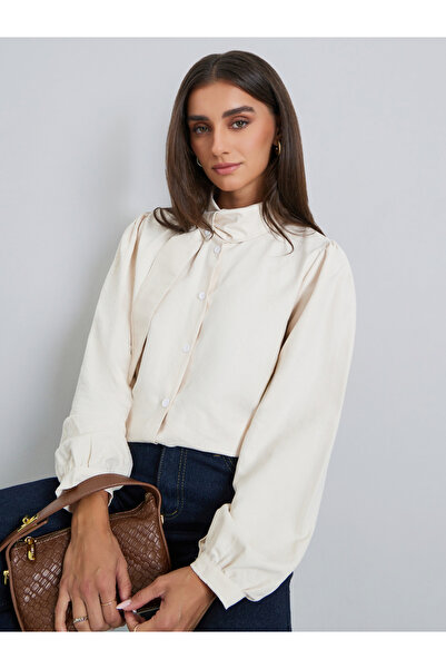 Styli Women White Balloon Sleeve Blouse