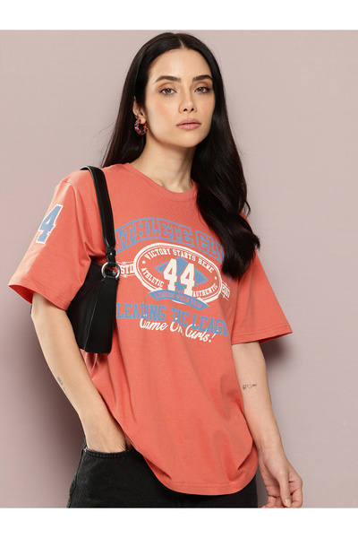 Dillinger By Styli Women Oversized Short Sleeve Printed T-Shirt