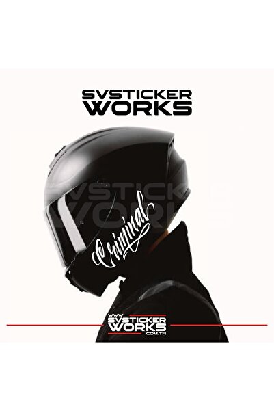 ARONA Criminal Yazılı Kask Sticker Tüm Kasklar Uyumlu Tek Yön 1 Adet