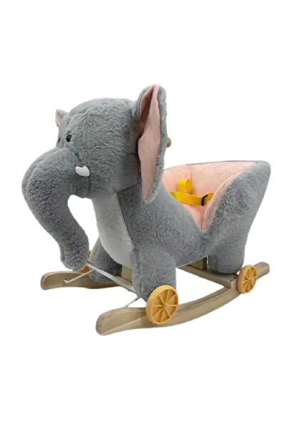 OEM Balansoar din Plus pentru Copii cu Roti Model Elefant Gri