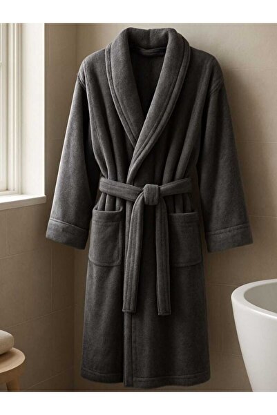 OEM EXTRA LARGE XXXL Unisex Bathrobe with Collar, Cocolino Gray