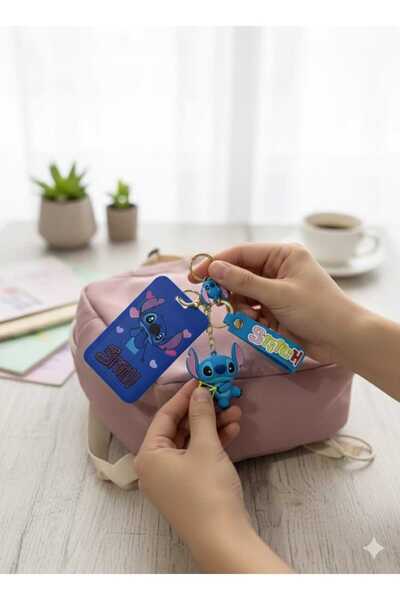 fafa home سلسلة مفاتيح ستيتش مع حامل بطاقات العمل المستوردة 'LOVE STITCH'