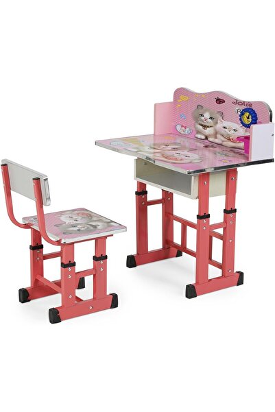 OEM Set birou Scaunel cu Pisicute pentru Copii cu Numaratoare si Ceas