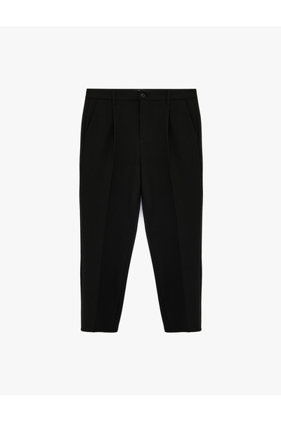 Koton Comfortable Fit Viscose Blend Pocketed Pleated Fabric Pants