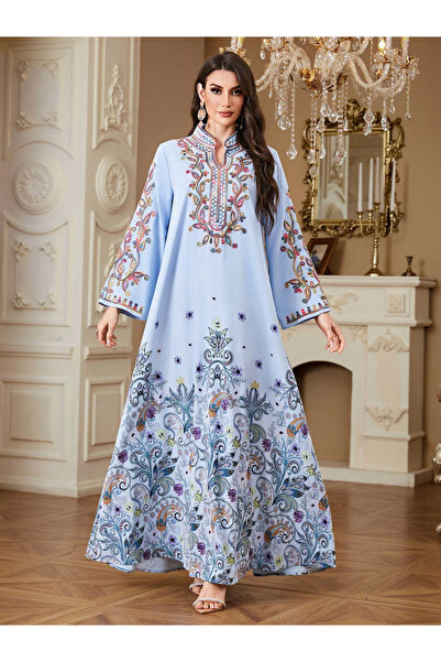 Take Two By Styli Women Floral Printed Embellished Jalabiya