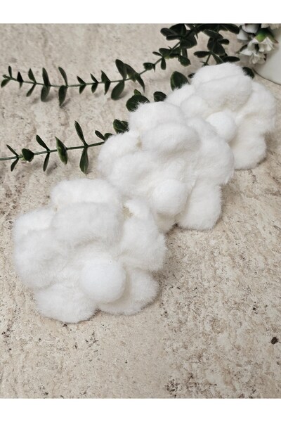 Handmade 1 Adet Peluş Çiçek Mandal Toka