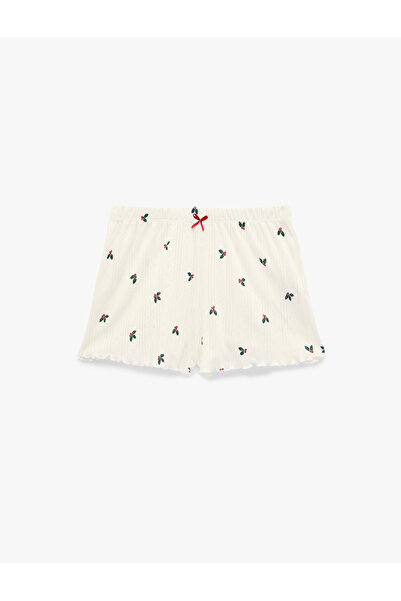 Koton Cotton Elastic Waist Patterned Mini Shorts Pajama Bottoms