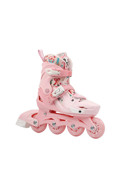 OEM Role Copii set 2 in 1 cu casca, cotiere si genunchiere 29-32 Roz