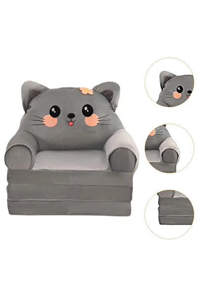 OEM Fotoliu Extensibil de Plus pentru Copii Model Pisicuta Gri