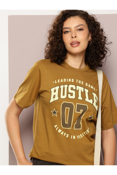 Dillinger By Styli Women Oversized Sports Printed T-Shirt