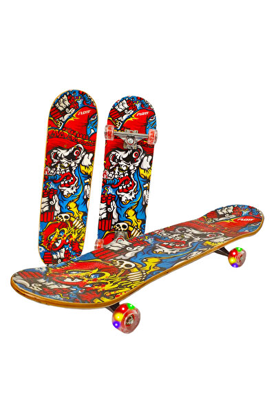 OEM Skateboard Flott cu Roti din Silicon si Lumini 79x20 Aluminiu