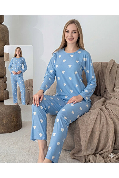 Aesco Σετ πιτζάμες Lindros 0440 γυναικεία σουέτ με μακριά μανίκια