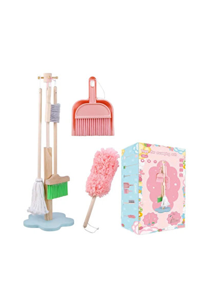 OEM Set Curatenie Copii 7 Instrumente cu Stativ Roz