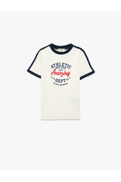 Koton Cotton Short Sleeve Crew Neck Printed T-Shirt