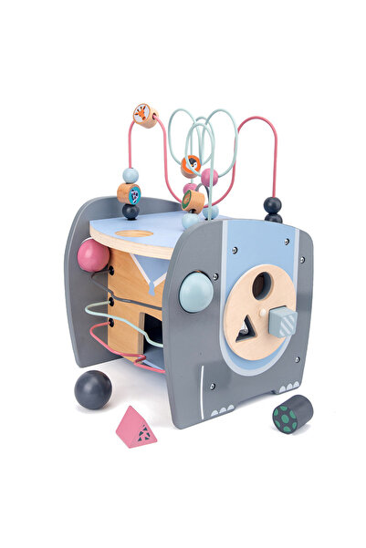 OEM Cub de Activitati din Lemn 5 in 1 pentru Bebe Model Elefant