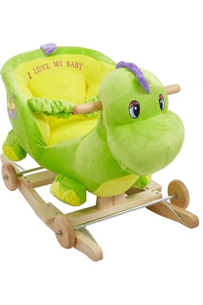 OEM Balansoar de Plus Dinozaurul Muzical cu Sanie Spatar si Roti