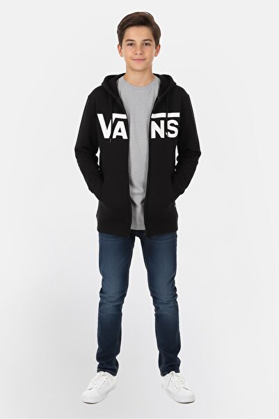 Vans Kids Boy Long Sleeve Brand Logo Hoodie, Black
