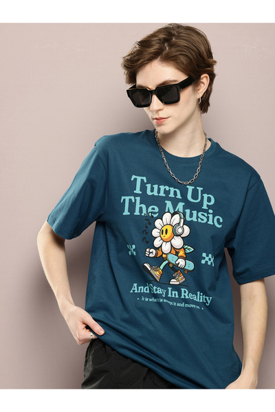 Dillinger By Styli Women Oversized Printed Tshirt