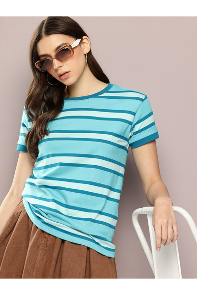 Dillinger By Styli Women Regular Striped T-Shirt